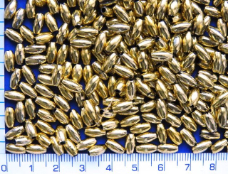 Pokovený plast,zlatý pokovený oválek,6x3mm,100ks