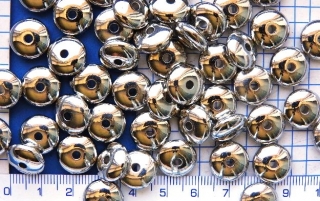 Pokovený plast,stříbrná placka, 5x13mm,1ks