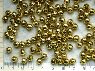 Pokovený plast,zlatá broušená kulička,6mm,100ks