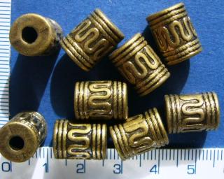 Pokovený plast, barva mosaz, váleček, 14mm