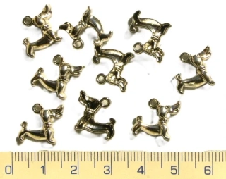 Kovové korálky - přívěsky,stř.pes,14x17mm,1ks