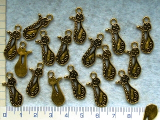 Kovové korálky - přívěsky, zlatá kočička 23x10mm,1ks