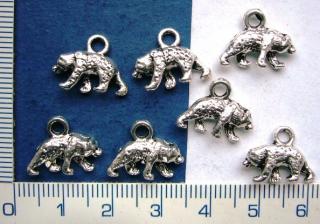 Kovové korálky, přívěsek,medvěd,12x15mm,1ks