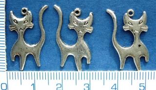 Kovové korálky, kočka, 14x23mm, 1ks