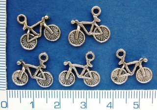 Kovové korálky, 16mm, stříbrné kolo, 1ks