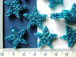 Drátěná modrá hvězda, 4x20mm,1ks