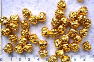 Kovové korálky, zlatá hlava budhy,10x10mm,1ks