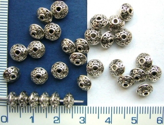 Kovový korálek, stř.disk 7x4mm, 1ks