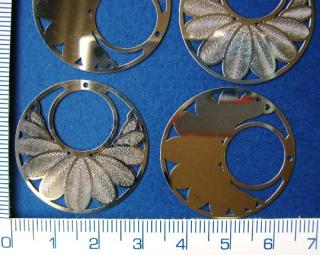 Kovové přívěsky, 30mm, stříbrné kolečko, 1ks