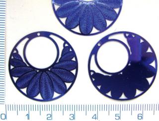 Tvarovaný plech, 30mm, modré kolečko, 1ks