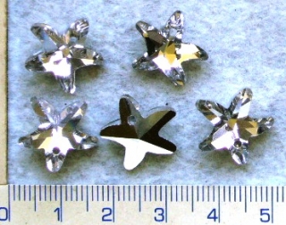broušený přívěsek, stříbrná mořská hvězdice,15mm,1ks
