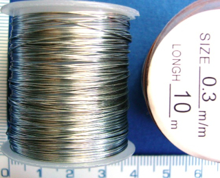 Drátek 0,3mm , 20m, stříbrná barva