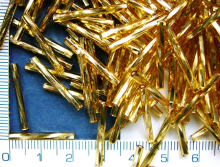 Tyčky, PRECIOSA, 20mm, zlatá s průtahem,10g, cca59 ks