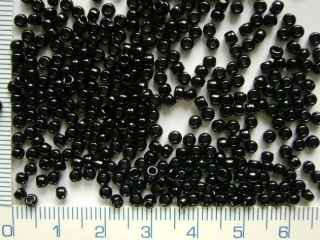 Skleněné korálky TOHO,Toho round opaque jet 8/0,10g