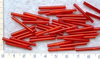Tyčky, PRECIOSA, 25mm, červená hladká,10g, cca47ks