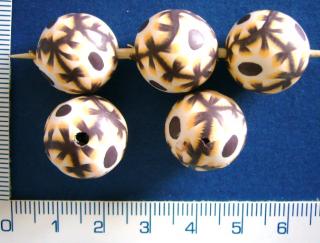 FIMO,16mm,hnědobílá kulička,1ks