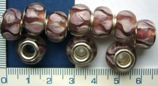 Ručně vyrobený, vinutka, 14mm, fialková ,korálek s velkým průtahem, 1ks