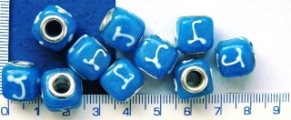 Vinutka,modrá kostka ,korálek s velkým průtahem,13x13mm,1ks