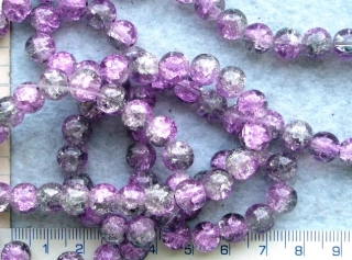 Praskané, 6mm, fialovošedá kulička,cca70ks-20g