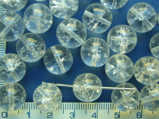 Praskané, 12mm, čirá kulička, 10ks-22g
