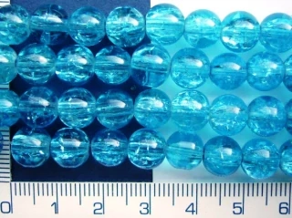 Praskané, 10mm, modrá kulička, cca16ks-20g