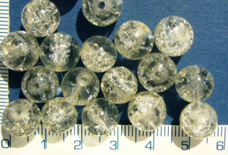 Praskané, 10mm, čirá kulička,cca16ks-20g