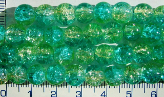 Praskané, 8mm, tyrkysovožlutá kulička, cca29ks-20g