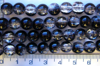 Praskané, 8mm, černočirá kulička,cca29ks-20g