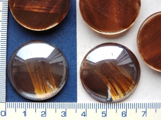Skleněné kabošony,hnědé kolečko,30mm,1ks
