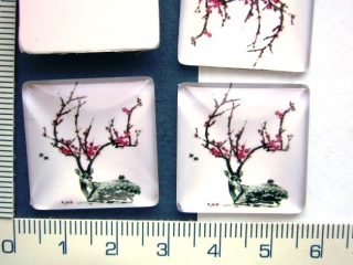 Skleněné kabošony, jelen,25x25mm,1ks