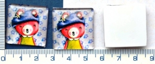 Skleněné kabošony,medvídek,25x25mm,1ks