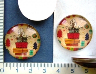 Skleněné kabošony,vanoční dárek,25mm,1ks