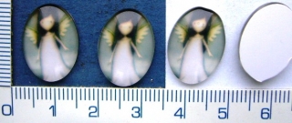 Skleněné kabošony,13x18mm,anděl,1ks