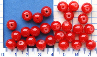 Lakované korálky, červená kulička, 8mm, cca 28ks-20g