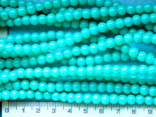 Lakované korálky, tyrkysová kulička, 6mm, cca 73ks-20g