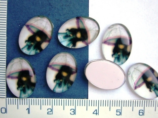 Skleněné kabošony,13x18mm,dáma s deštníkem,1ks