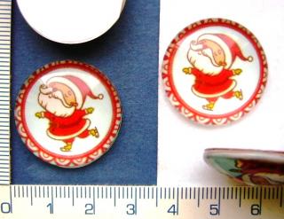 Skleněné kabošony,Santa Klaus,25mm,1ks