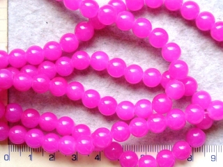 Lakované voskovky, tm.růžová kulička, 8mm,cca30ks-20g