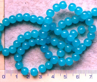 Lakované korálky,modrá kulička, 6mm, cca 78ks-20g20g
