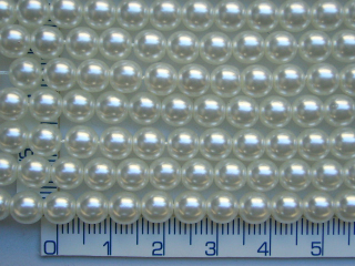 Voskovky, 6mm, bílá, lesklá, cca75ks-20g,