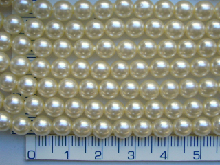 Voskovky, 6mm, smetanová, lesklá, cca75ks- 20g