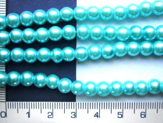 Voskovky, 6mm,světle modrá, lesklá, cca 70ks-20g