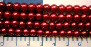 Voskovky, 6mm, červená lesklá, cca 70ks-20g