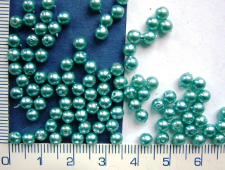 Voskovky, 4mm,sv.modrá lesklá,cca120ks-10g