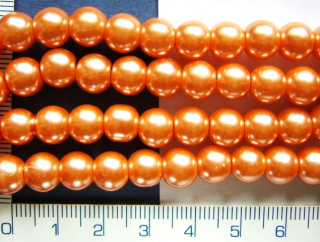 Voskovky, 8mm, lososová lesklá, cca33ks-20g