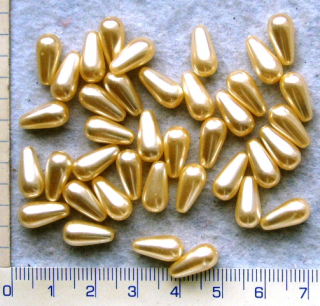 Voskovky,skleněná smetanová kapka,10x6mm,40ks
