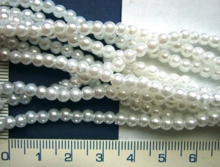 Plastové voskovky, bílá kulička,3mm,cca300ks