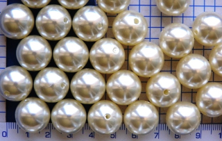 Plastové voskovky,smetanová kulička,10mm,15ks