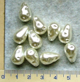 Plastové voskovky, sv.smetanová kapka, 15x10mm, 10ks