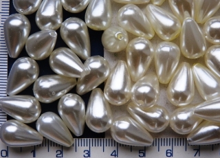 Plastové voskovky, bílá kapka, 10x6mm, 30ks
